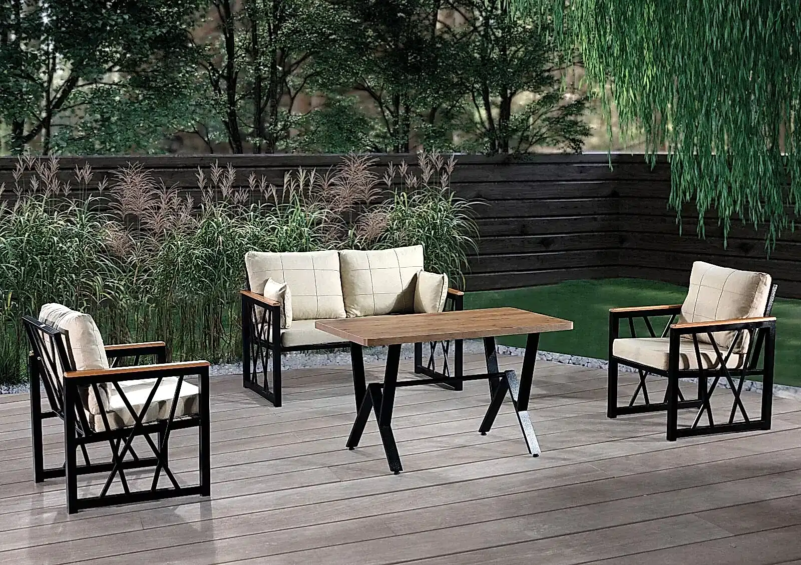 AÇELYA 2+1+1+MASA BAHÇE BALKON TAKIMI